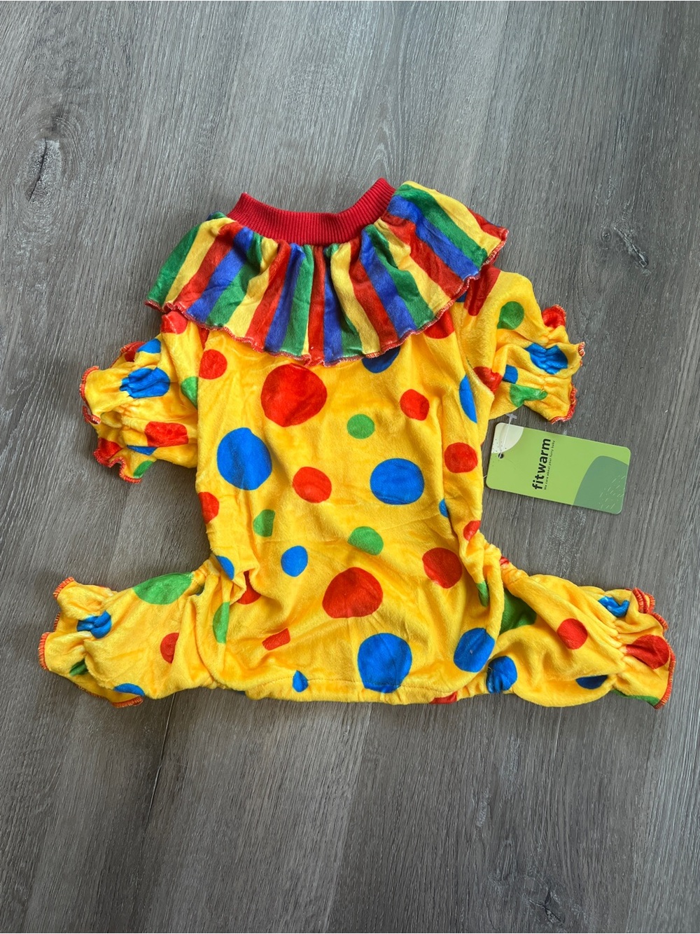 NWT Fitwarm Colorful Dots Halloween Birthday Clown Costume Dogs Medium